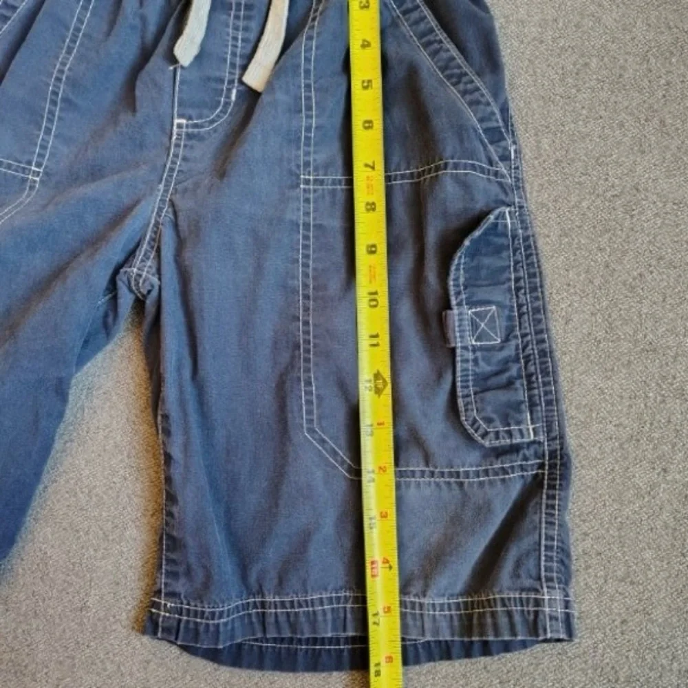 Oshkosh Bgosh Denim Shorts Boys 7X Blue Drawstring Cargo Stitched Pockets